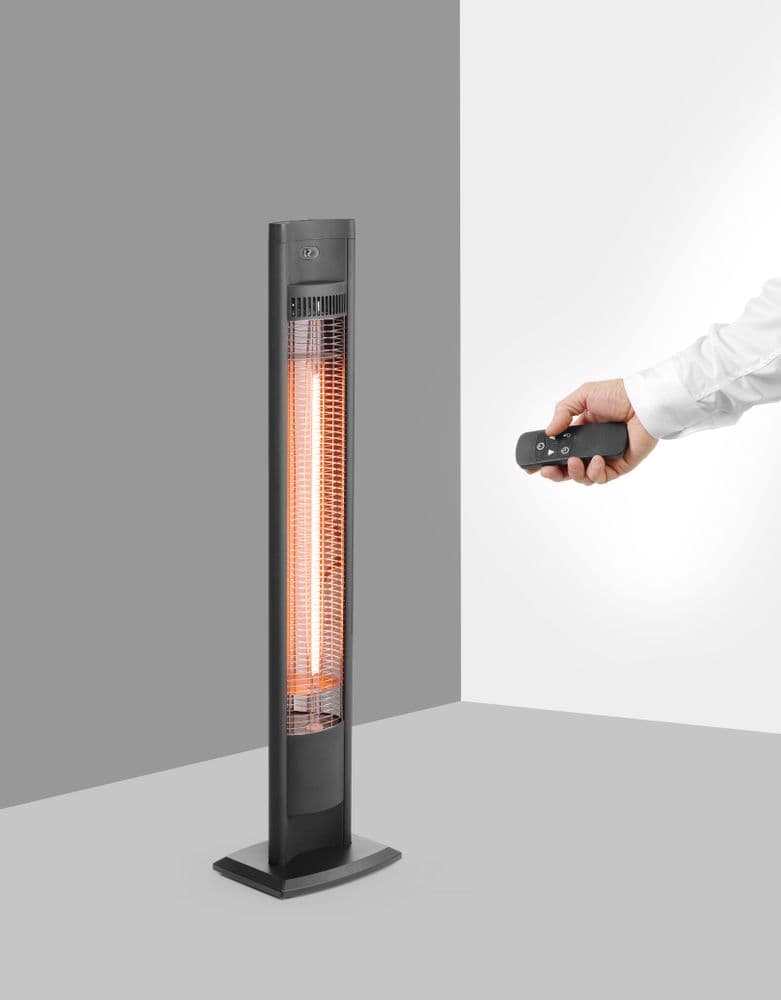 Tornado infravörös hősugárzó - Fekete - 230V/2000W - 210x270x(H)1060mm - 3