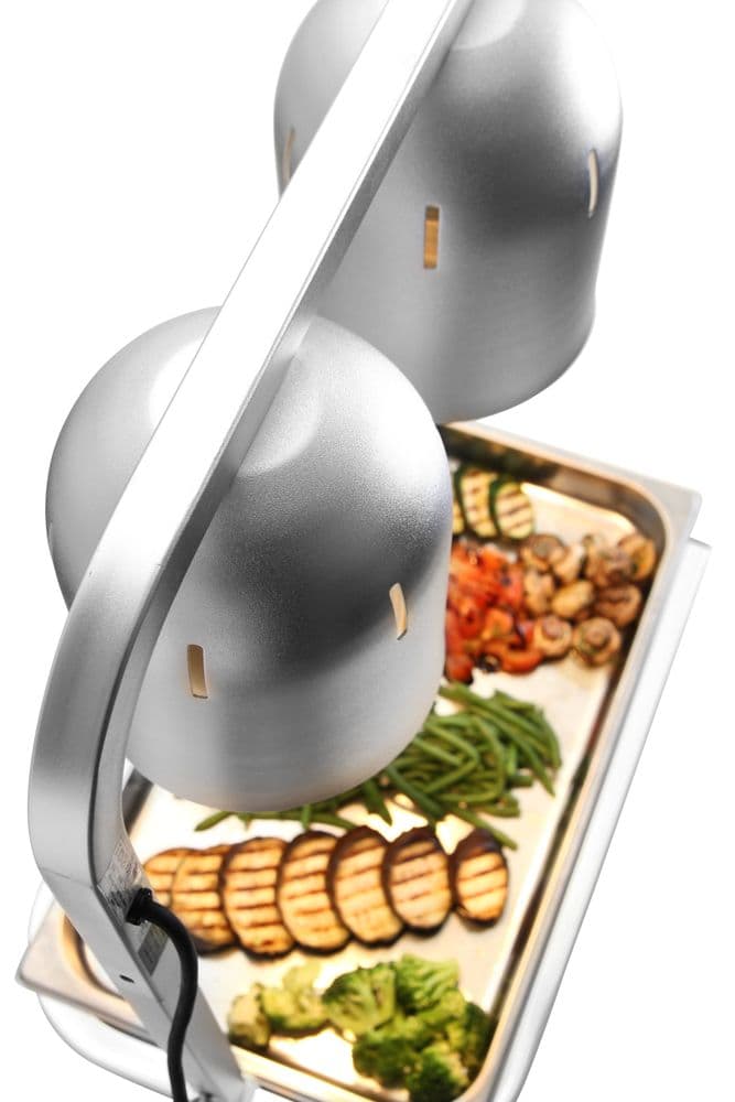 2 lámpás infravörös melegentartó híd - Ezüst - 230V/250W - 453x360x(H)790mm - 2