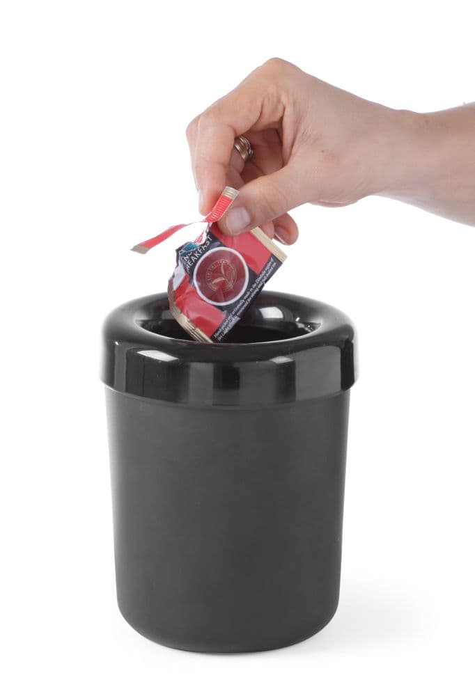 Asztali szemetes vagy evőeszköztartó - Fekete - ⌀130x(H)160mm - 5