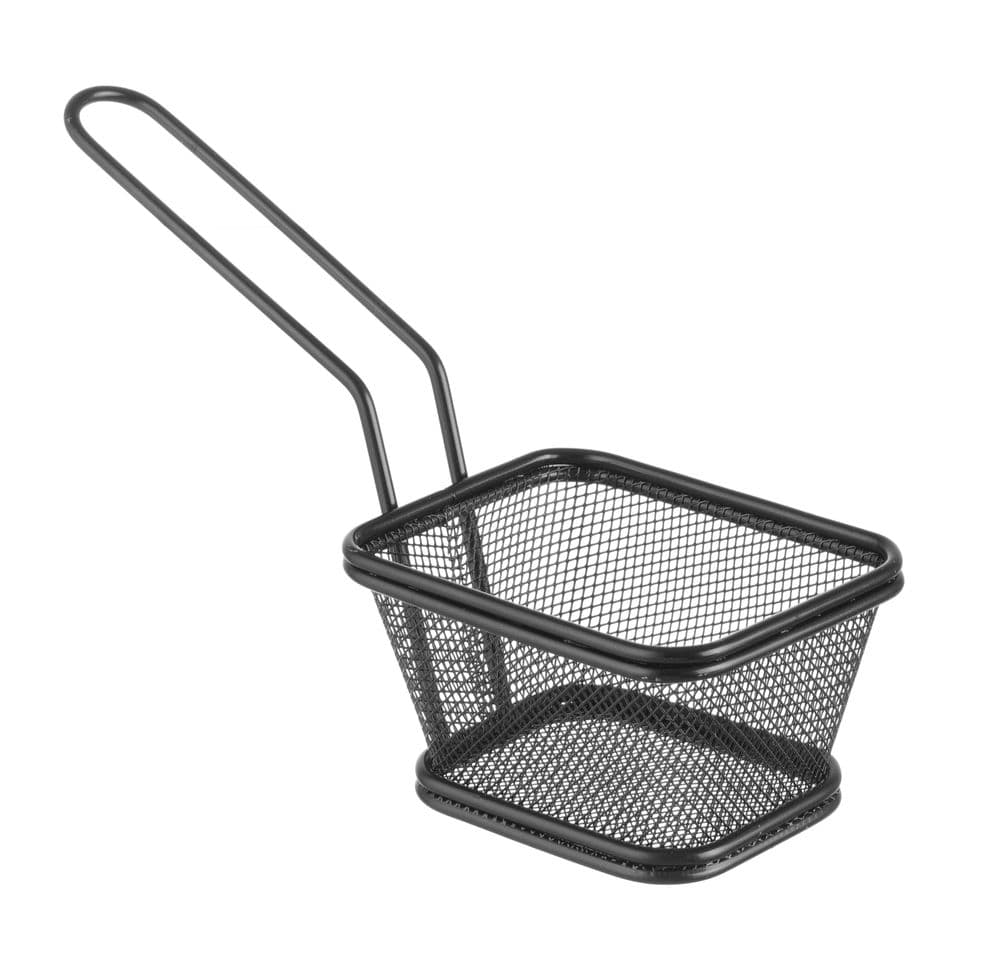 Miniatűr olajsütő kosarak egymásra pakolható fekete - 105x90x(H)60mm - 2
