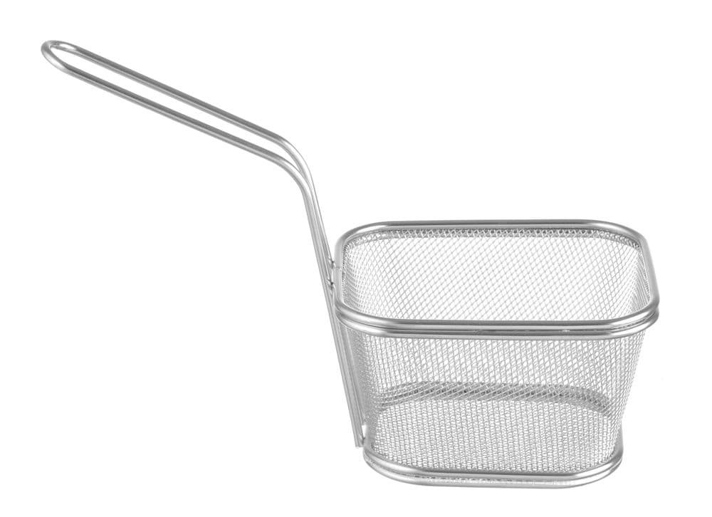 Miniatűr olajsütő kosarak egymásra pakolható - 130x115x(H)80mm