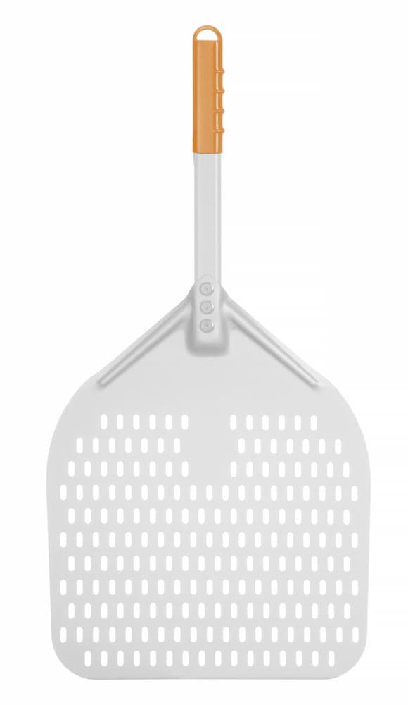 Rövid nyéllel perforált pizza lapát - 350x710mm