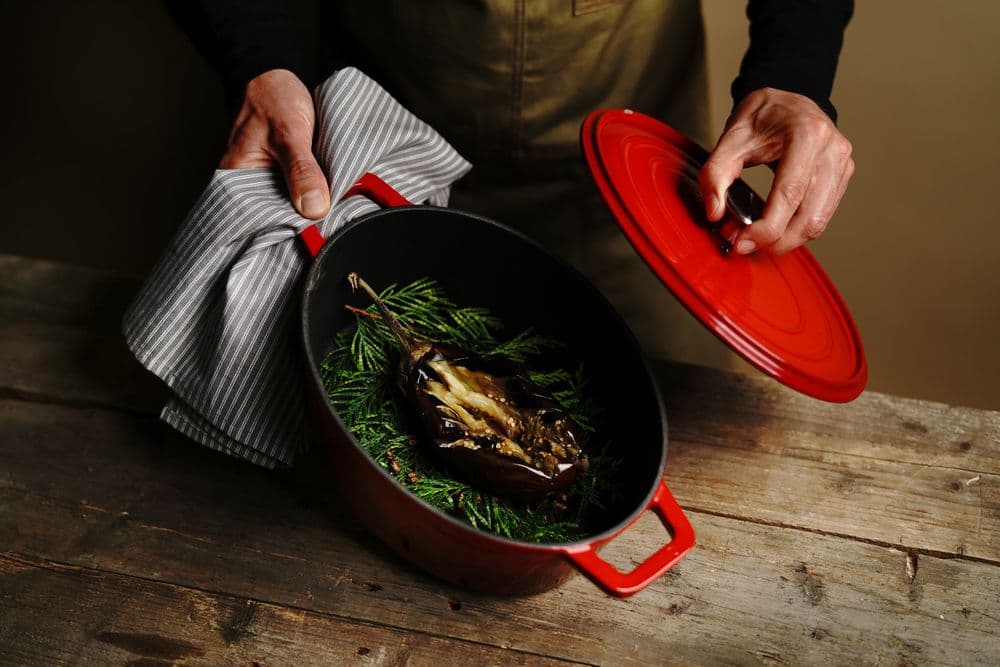 Zománcozott öntöttvas fazék - 4,4L - Piros - 365x290x(H)115mm - 5