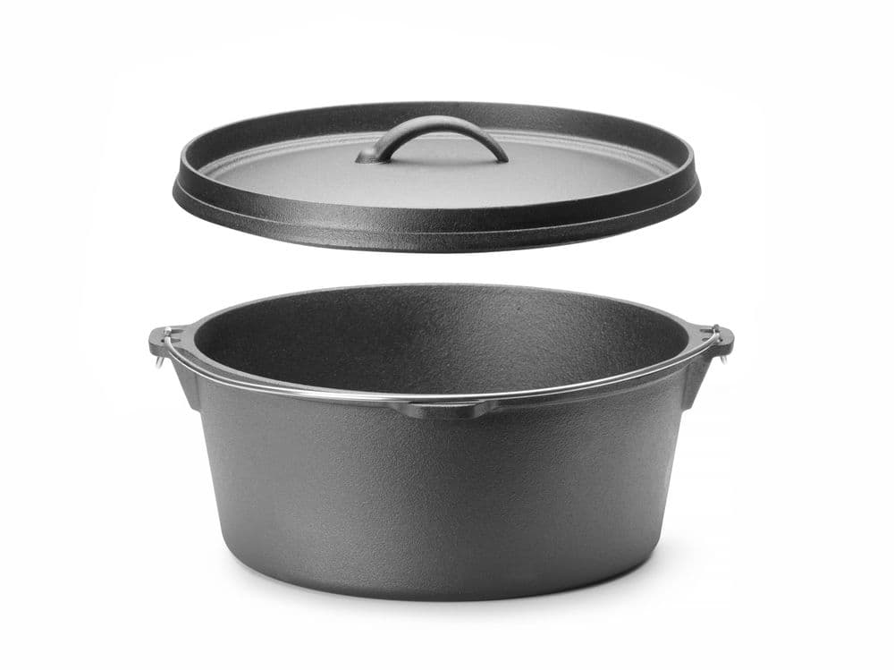 Öntöttvas edény - 7,2L - Fekete - ⌀310x(H)155mm - 3