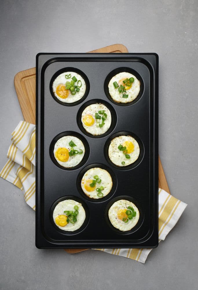 Tálca tojásokhoz - tapadásmentes bevonattal - CONVECTOMAT EGGPLATE - GN 1/1 - Fekete - 530x325x(H)26mm - 5