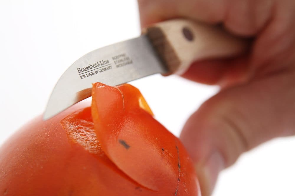 Fanyelű hámozókés - hajlított modell - Fa - (L)165mm - 3