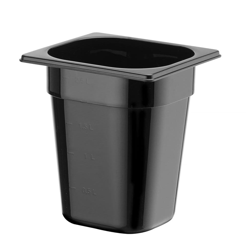 GN edény 1/6 - Profi Termékcsalád - GN 1/6 - 3,4L - Fekete - 176x162x(H)200mm - 2