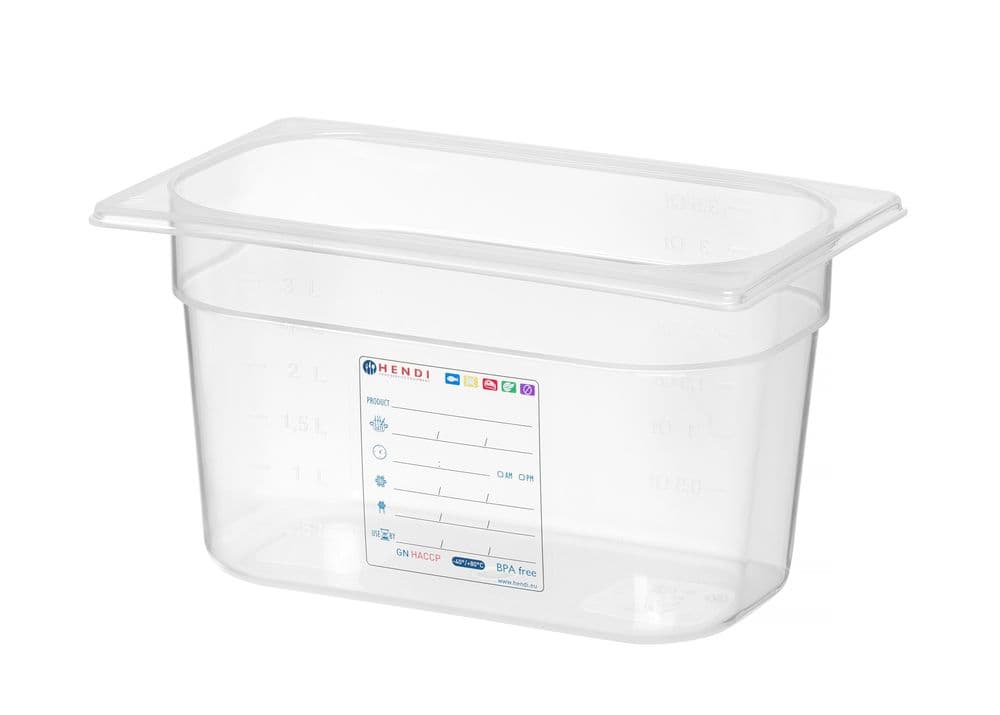 GN edény 1/4 - GN 1/4 - 4L - Átlátszó - 265x162x(H)150mm - 2