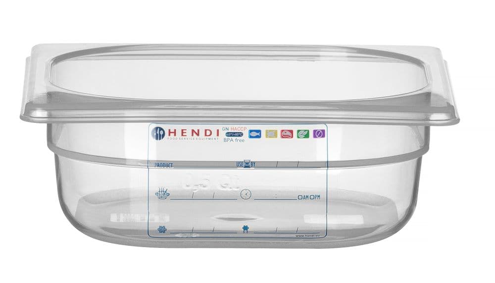 GN edény 1/6 - GN 1/6 - 1L - Átlátszó - 176x162x(H)65mm