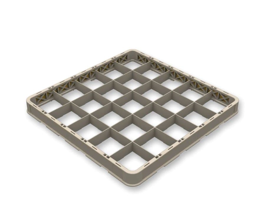 25-compartment rack extender full size polypropylene in beige with flaps for Closed Flap Rack 25-compartment rack