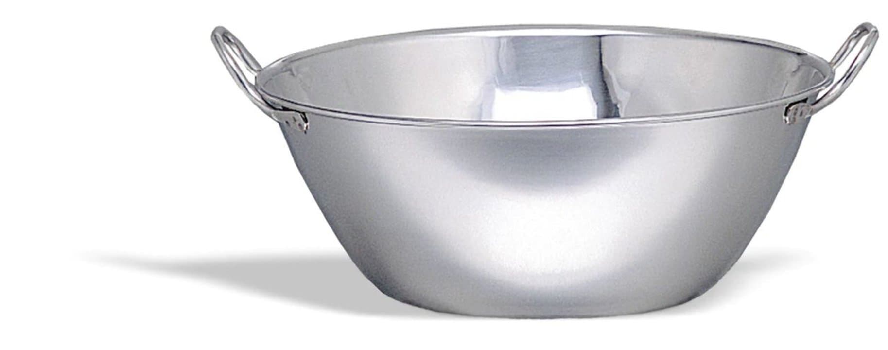 Flat-bottom mixing bowl 70 cm 65 liter stainless steel with two tube handles