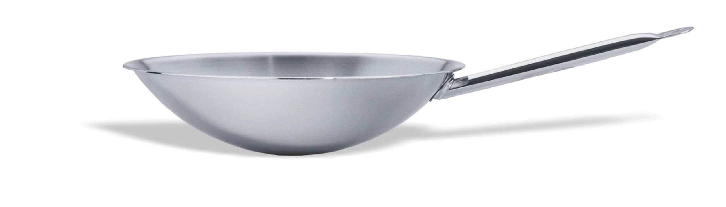 Round-bottom wok 36 cm stainless steel induction-ready