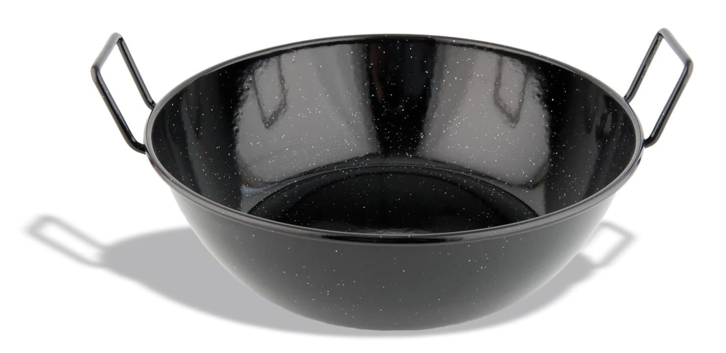 Deep frying pan 40 cm enameled steel  with tube handles