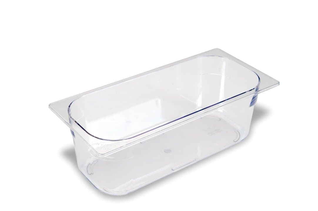 Ice cream pan 36 x 16.5 x 12 cm 5 liter clear polycarbonate