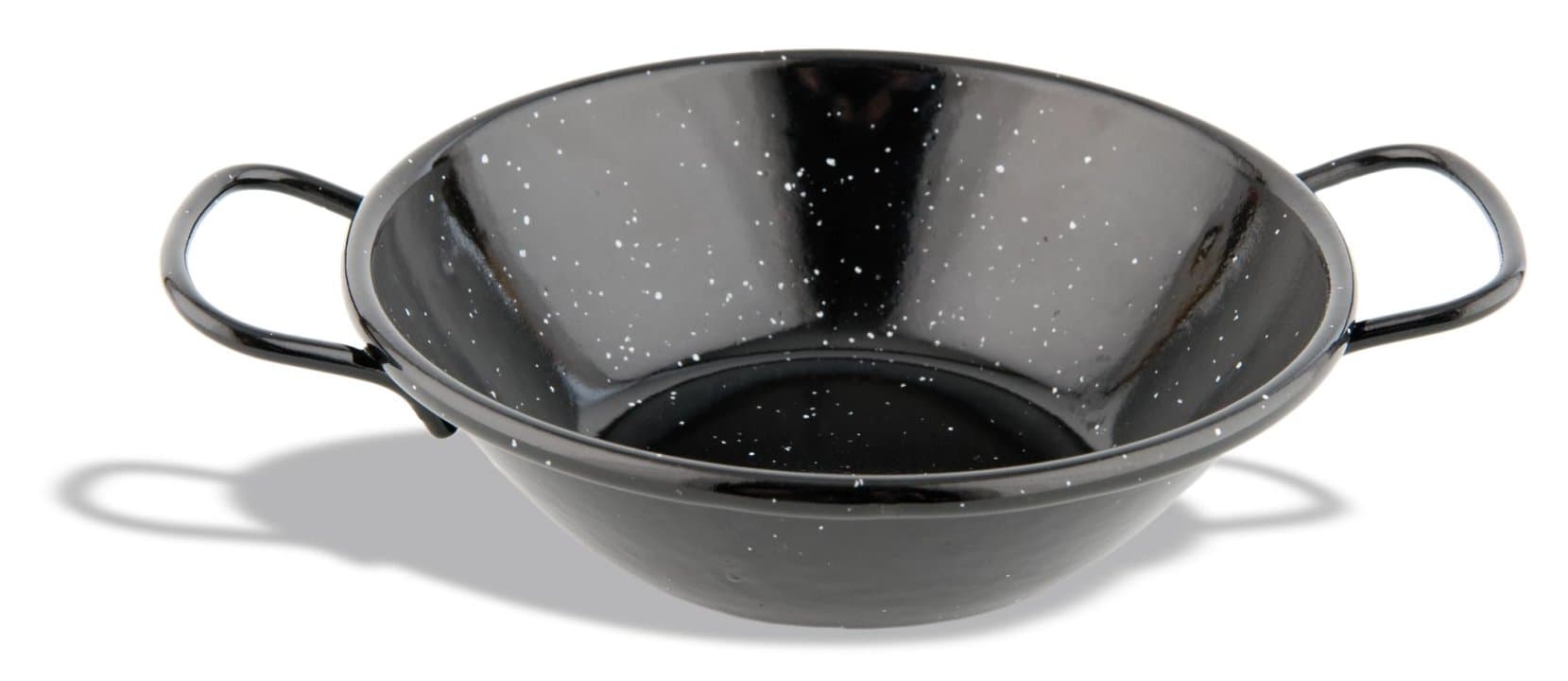 Deep frying pan 16 cm enameled steel  with tube handles