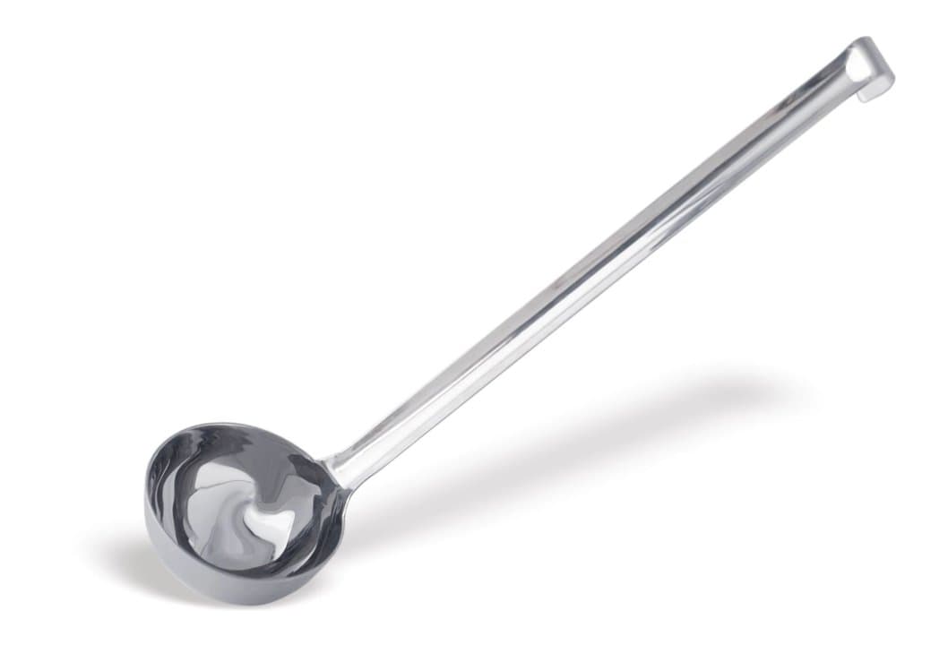 Economical One piece ladle 43 cm stainless steel with 1.2 liter bowl