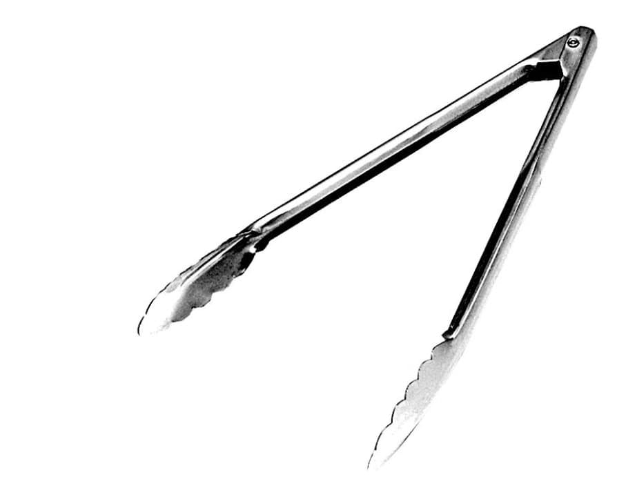 Scalloped tongs 40 cm stainless steel
