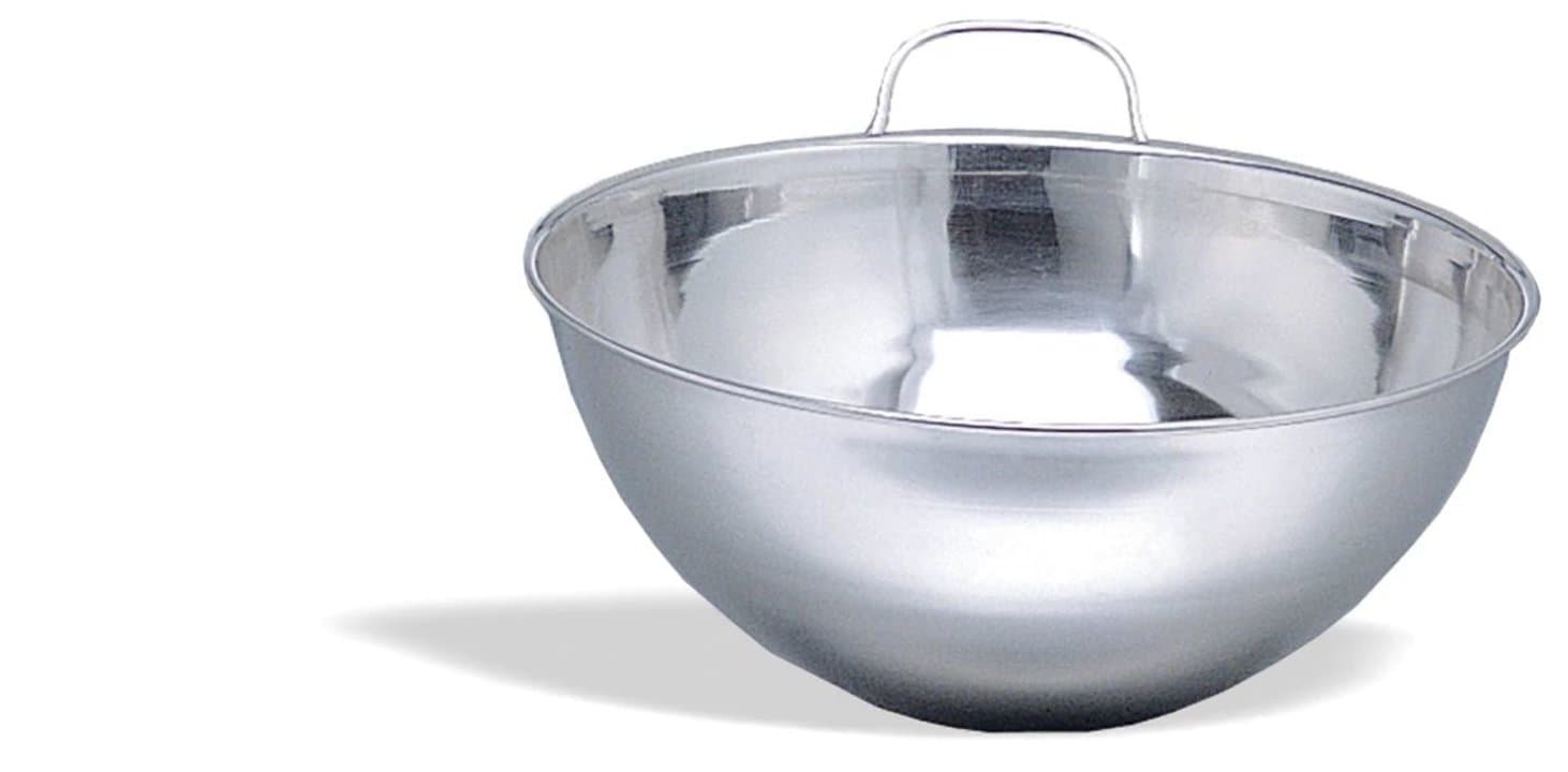 Mixing bowl 35 cm 10 liter stainless steel with one tube handle