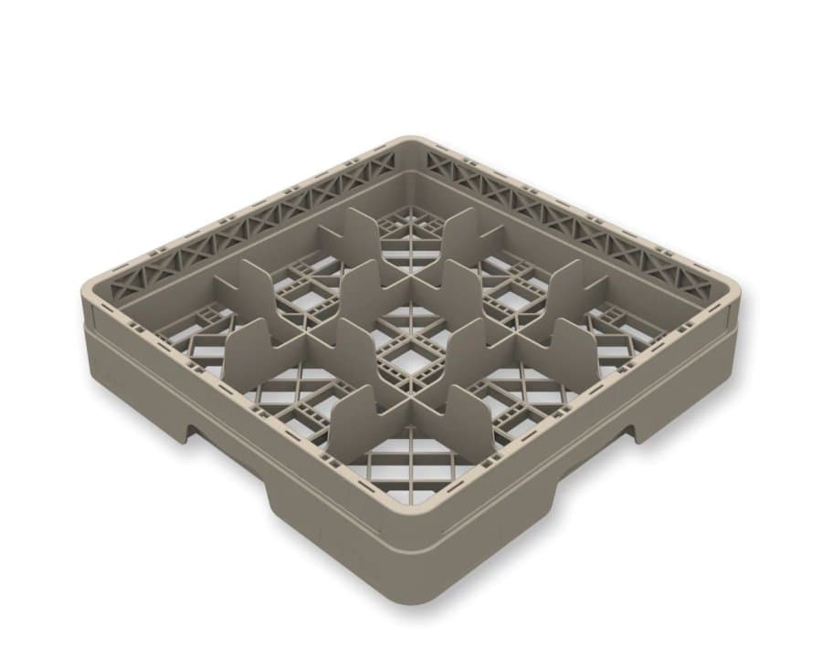 Closed Flap Rack 9-compartment rack full size polypropylene in beige