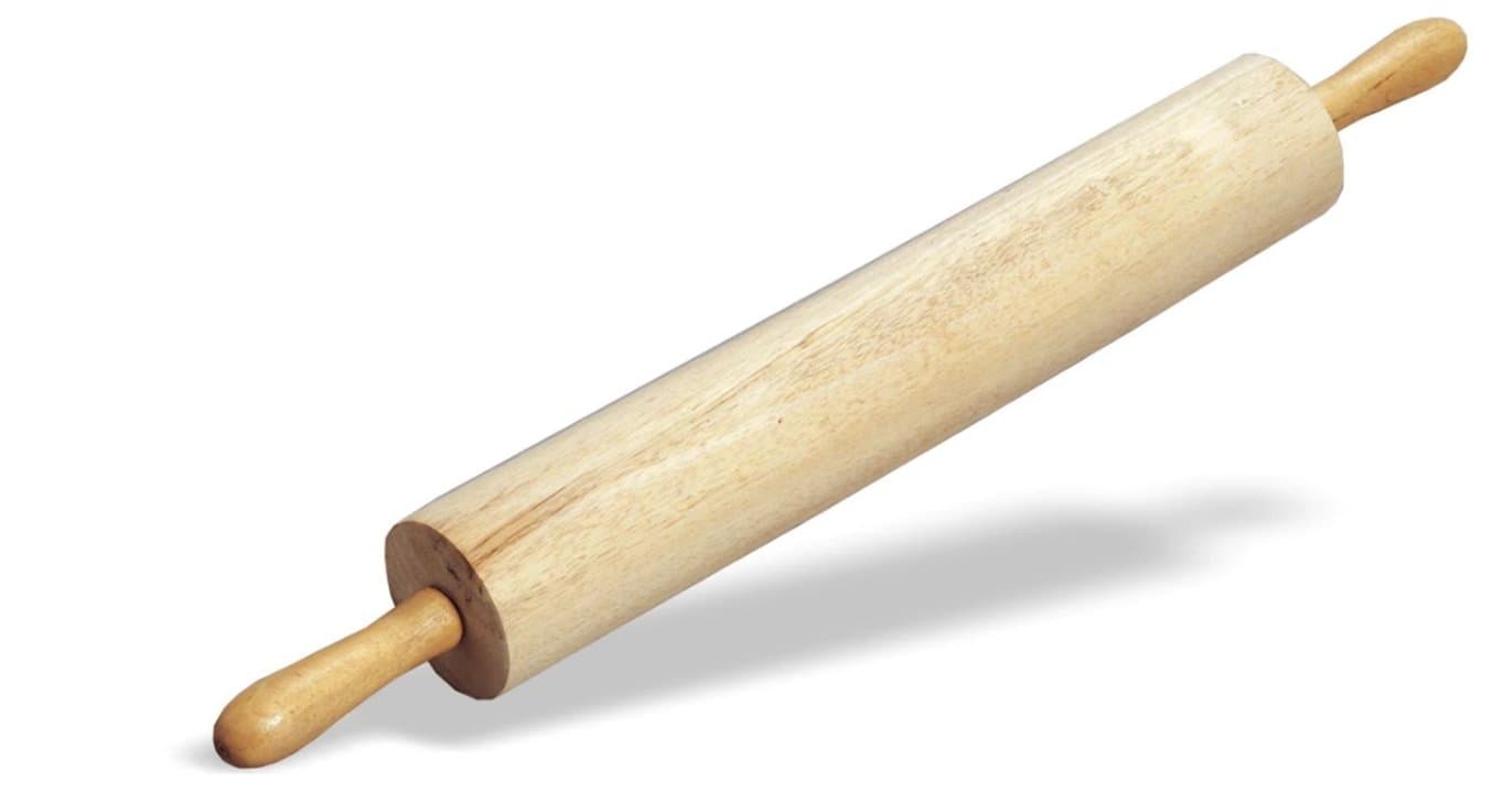 Rolling pin 67.5 cm wood with rolling handles