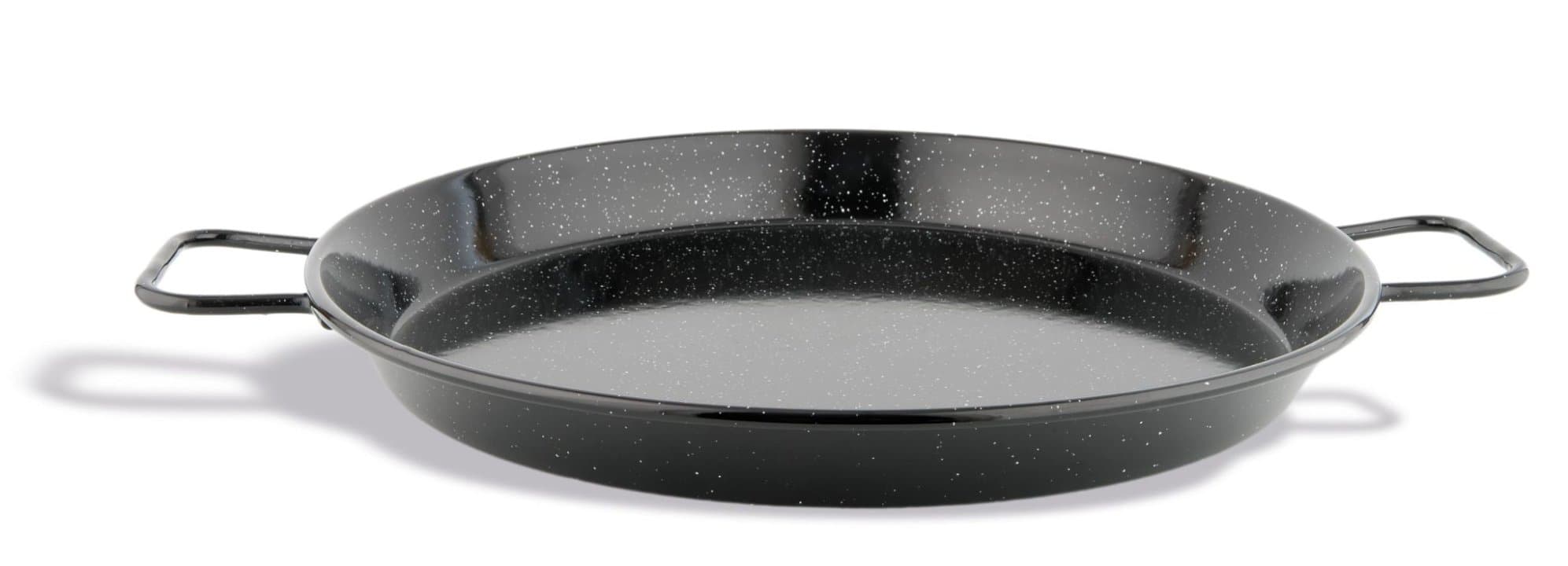 Paella pan 60 cm enameled steel  with tube handles