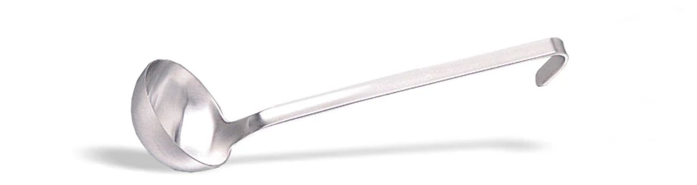 One piece ladle short handle 22 cm stainless steel with 0.07 liter bowl