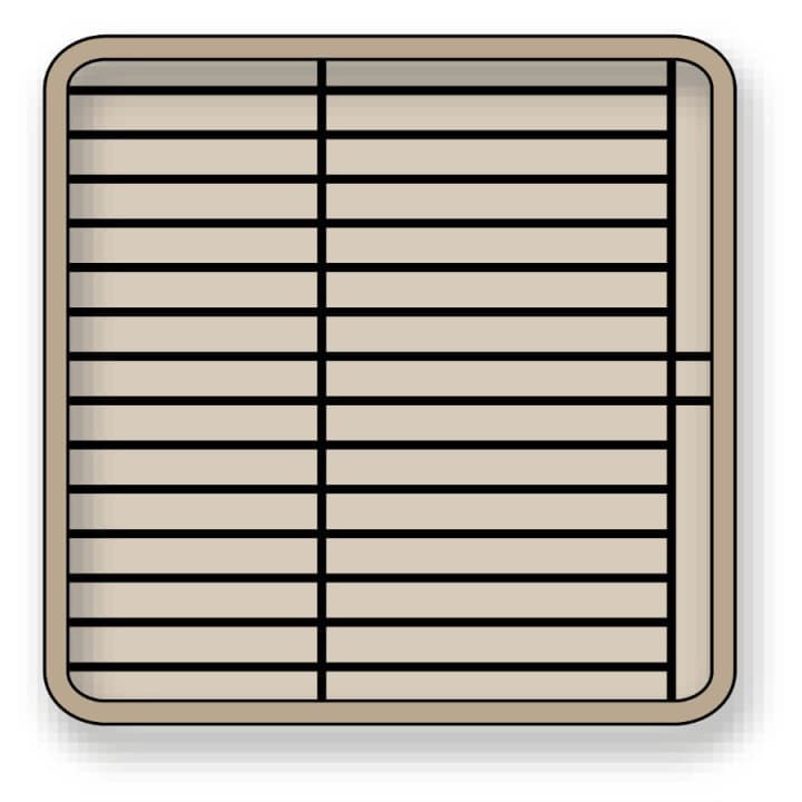 Flap Rack plate rack full size polypropylene in brown for 32 plates 12 to 19 cm