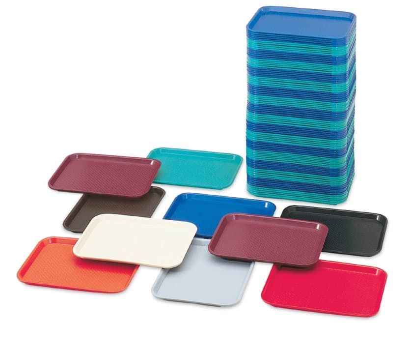 12" x 16" polypropylene fast-food tray in gray