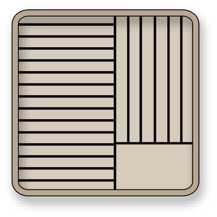 Flap Rack plate rack full size polypropylene in brown for 21 plates 23 to 25 cm