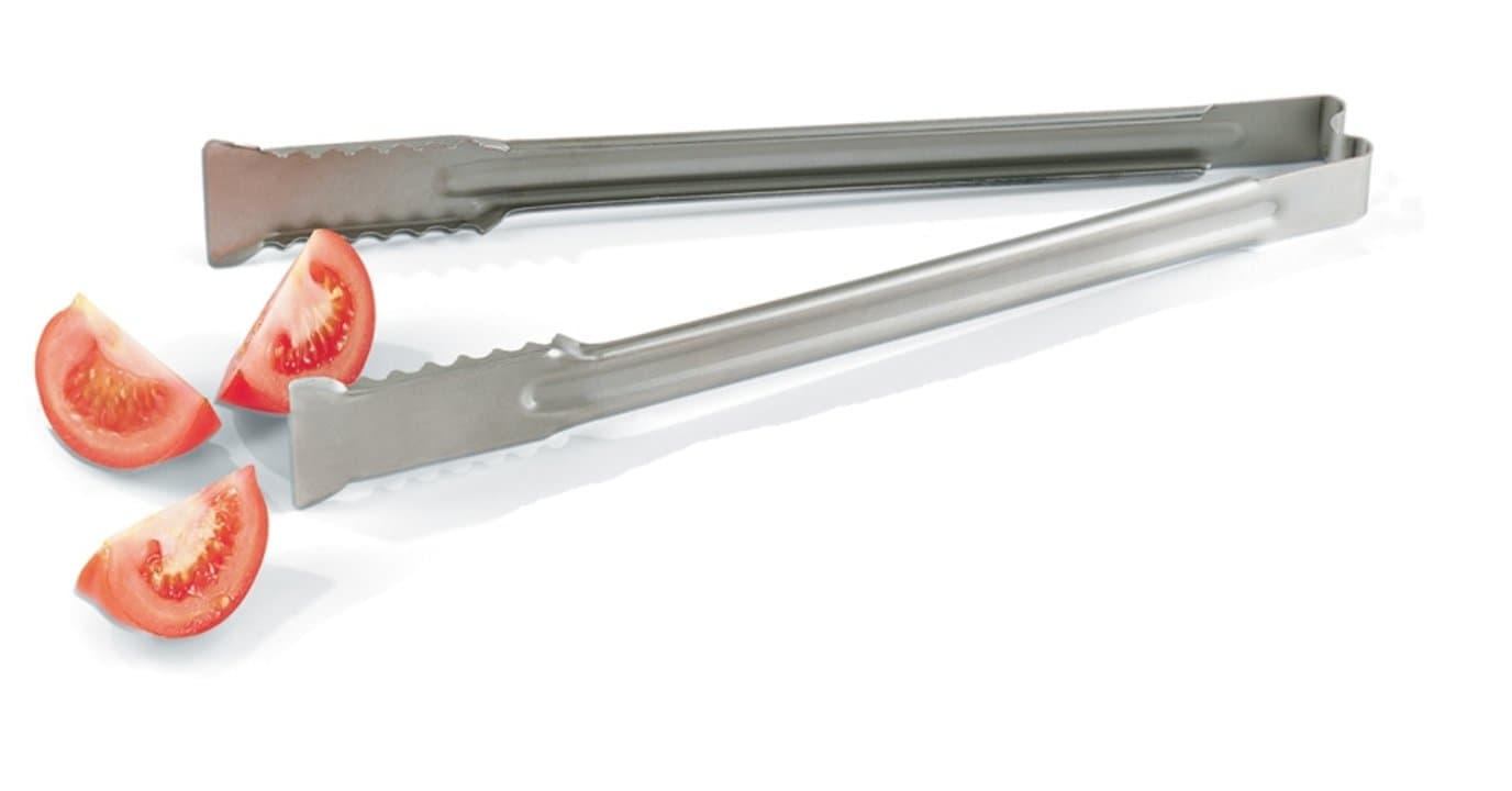​​16-inch heavy-duty stainless steel one-piece tongs with Versagrip™ ends