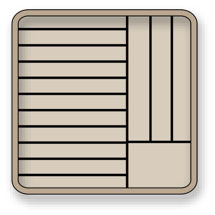 Flap Rack plate rack full size polypropylene in brown for 14 plates 27 to 31 cm