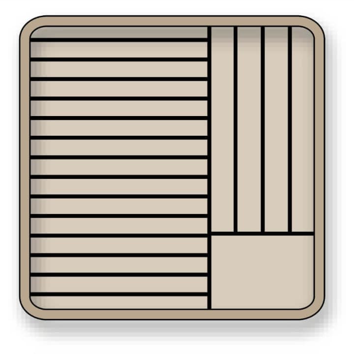 Flap Rack plate rack full size polypropylene in brown for 19 plates 28 to 30.5 cm