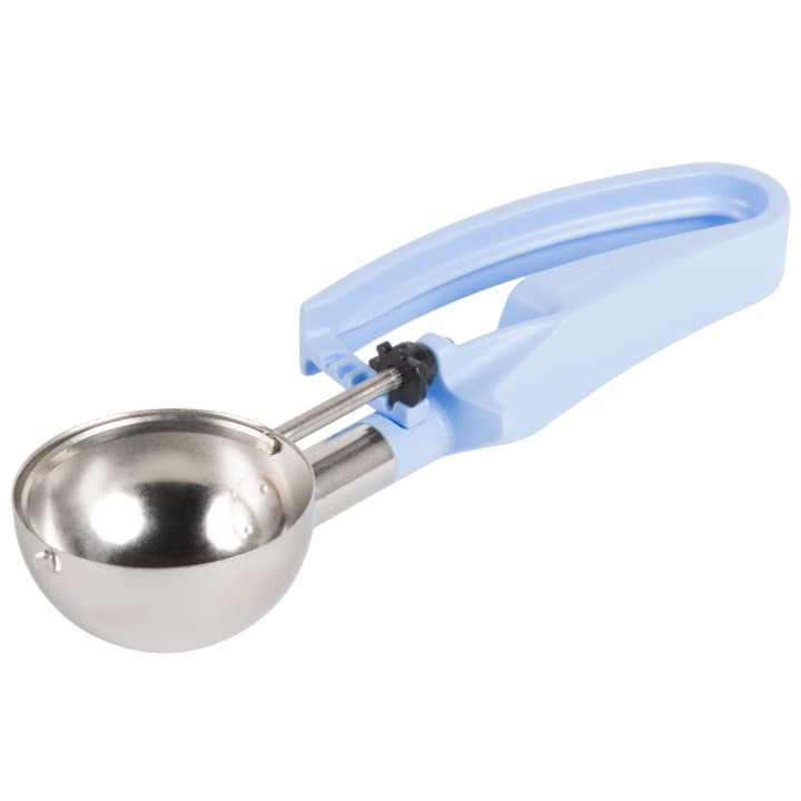 2 ⅖-ounce disher with sky blue squeeze handle
