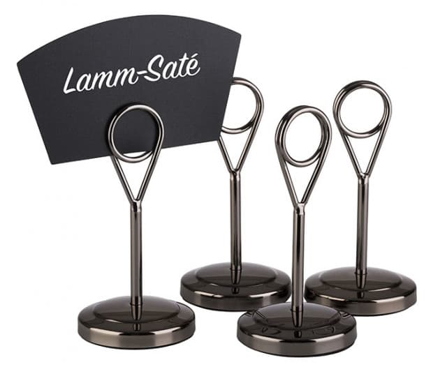 Table stands, 4 db szett fekete rozsdamentes acél átm. 5 cm, m: 10,5 cm - 2
