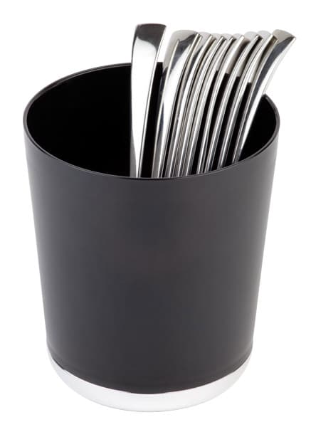 Table/ evőeszköz szemetes fekete san műanyag 20 átm. 13 cm, M: 15 cm