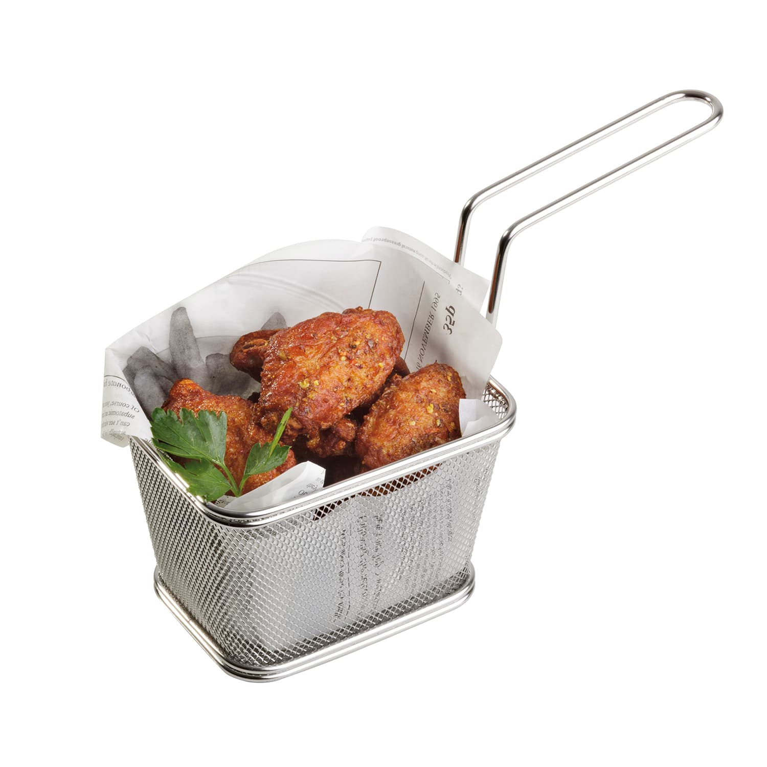 Rozsdamentes acél fry baskets 13,5 x 10,5 cm, m: 8 cm