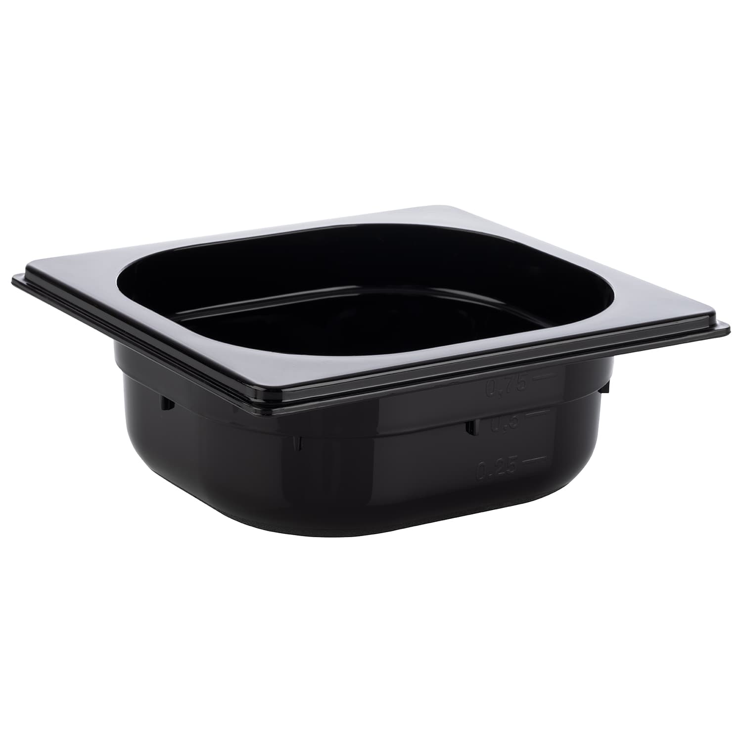 GN 1/6 container fekete 17,6 x 16,2 cm, depth: 65 mm