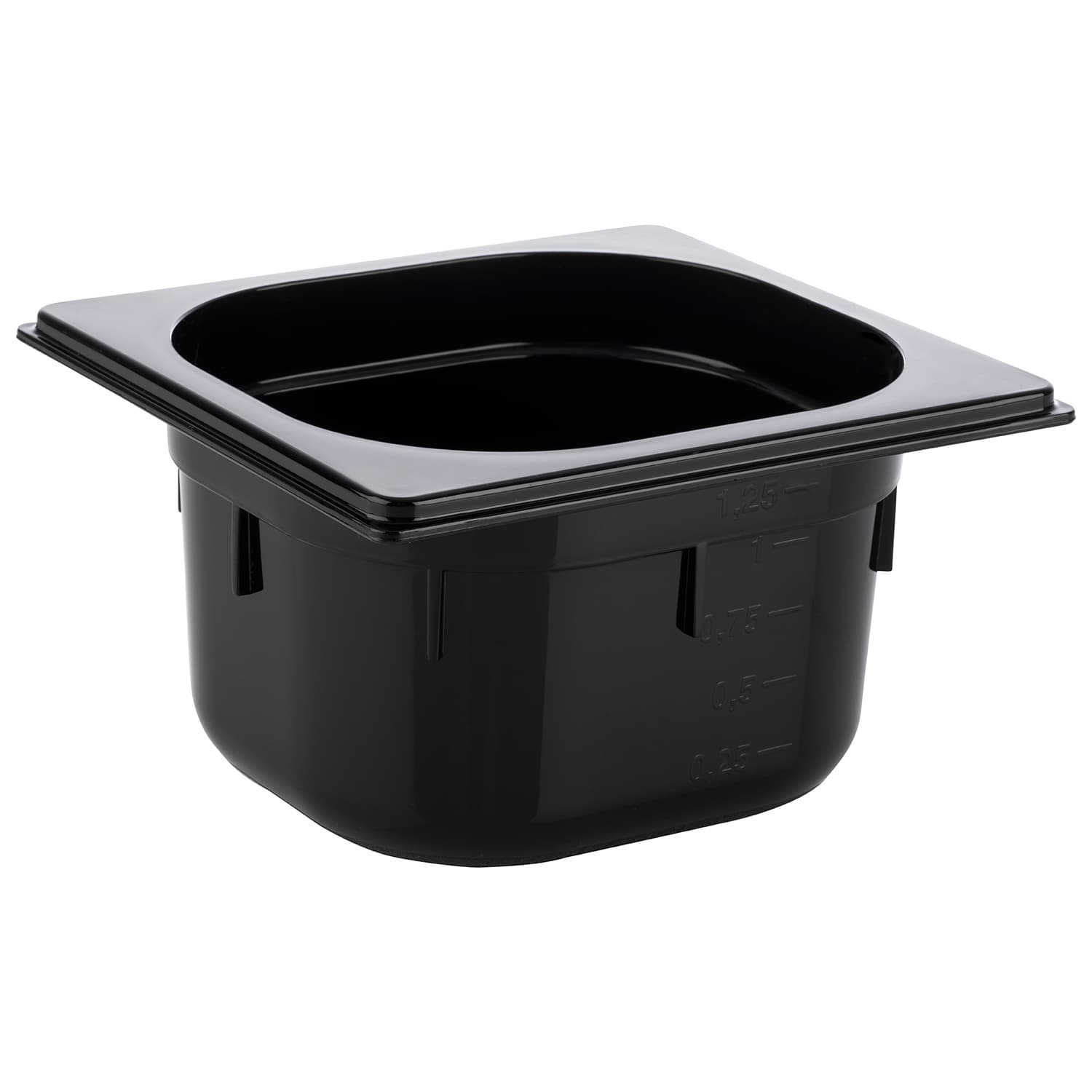 GN 1/6 container fekete 17,6 x 16,2 cm, depth: 100 mm