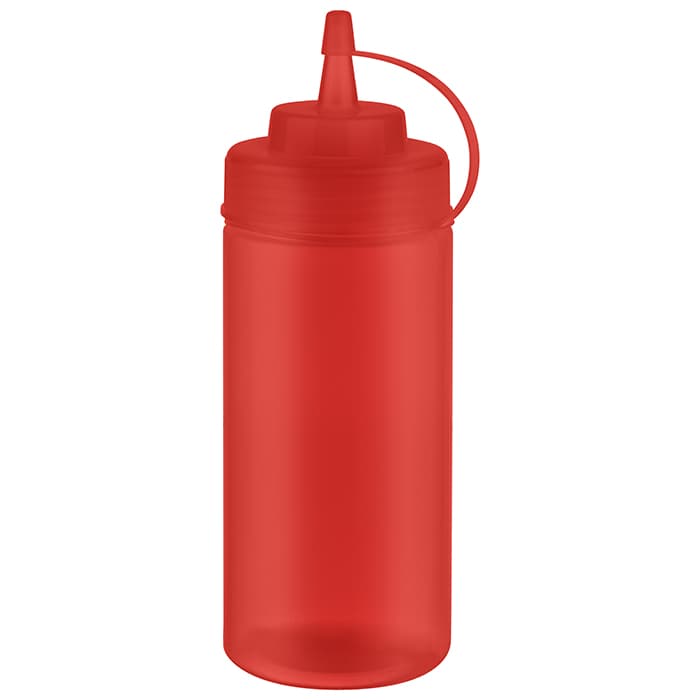 Squeeze üveg, 6 db. piros átm. 7 cm, m: 20 cm, 490 ml