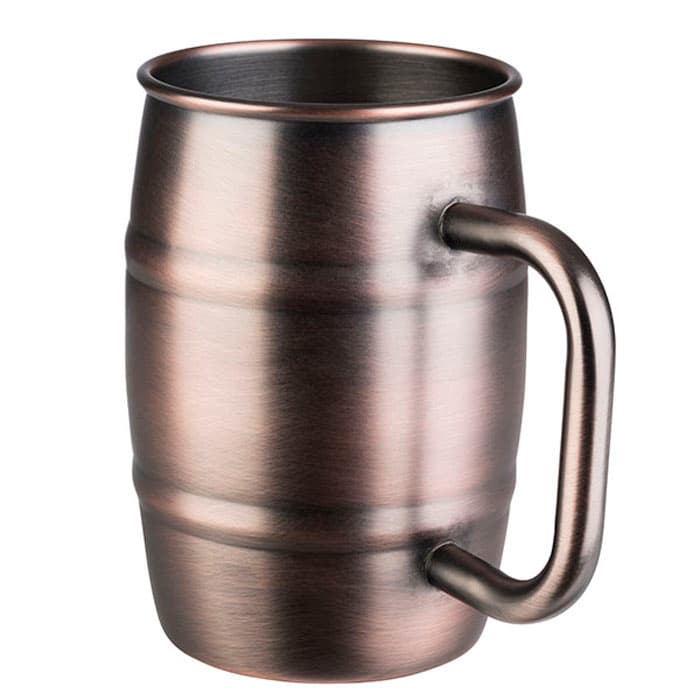 Beer Mug barrel bögre rézszín átm. 8,5 cm, m: 13 cm