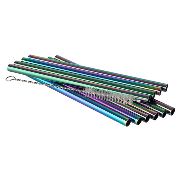Straws, 11 db szett rozsdamentes acél 93393 átm. 8 mm, length: 15 cm