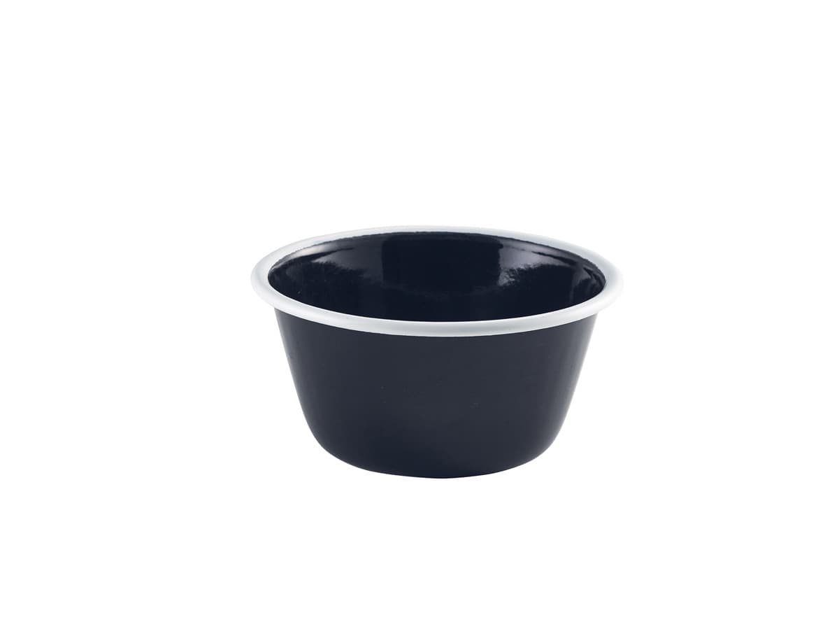 Zománc mély sütőtál, fekete/fehér, 12 cm