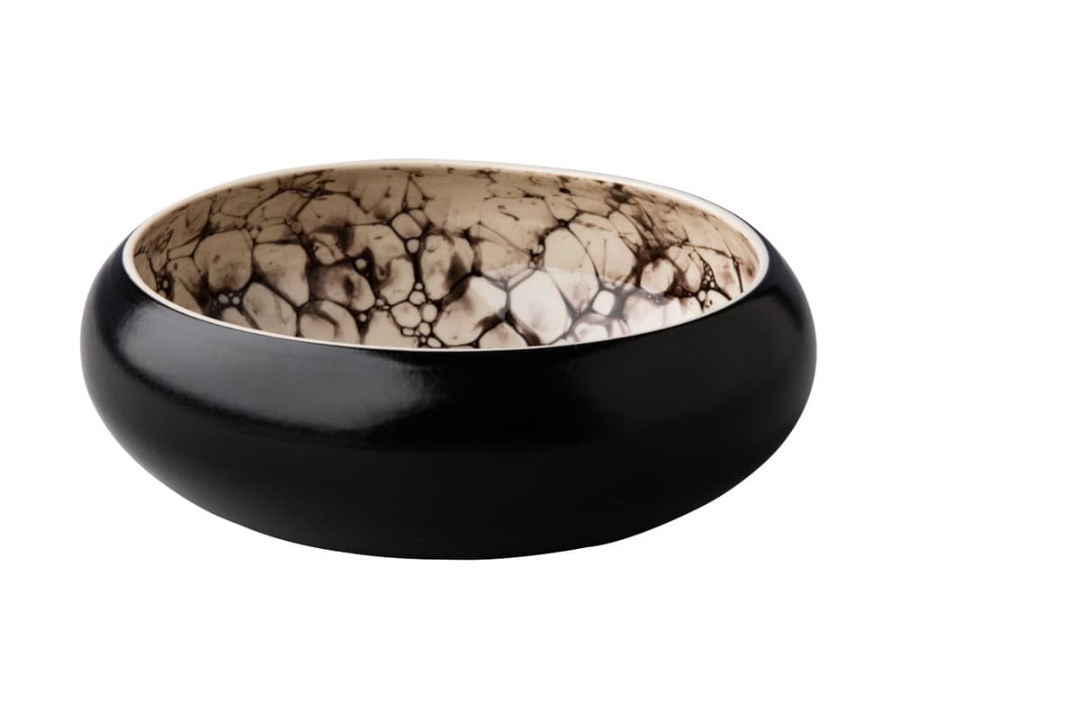 Studio Raw Bubble Black Satin mélytányér fekete 19 x 6,5 cm