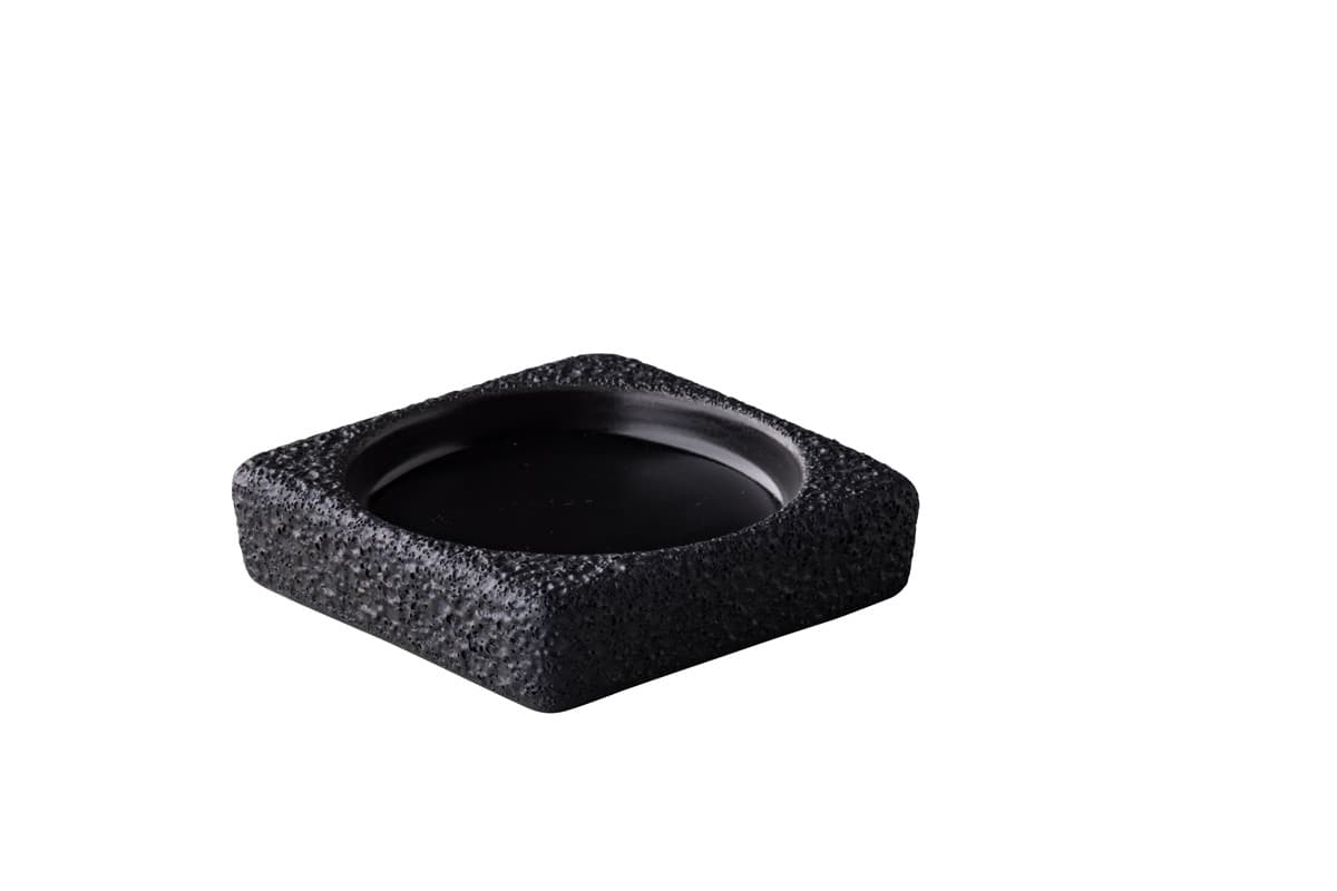 Studio Raw Vulcanic négyzetes mártogatós tálka fekete 9 x 2,2 cm