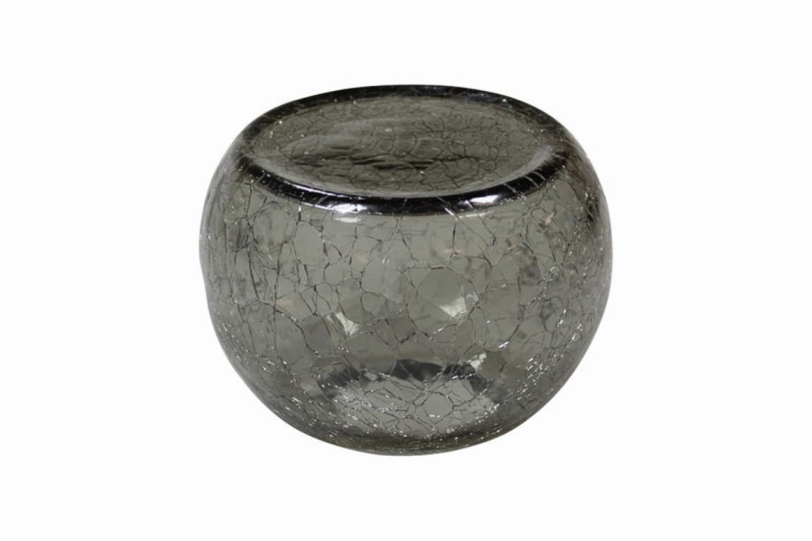 Studio Raw Crackled Glass gömb tálaló szürke 13,5 x 10 cm