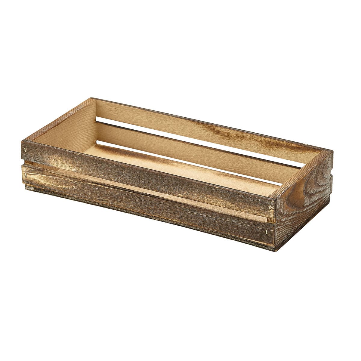 Sötét Rustic fa rekesz 25 x 12 x 7 cm