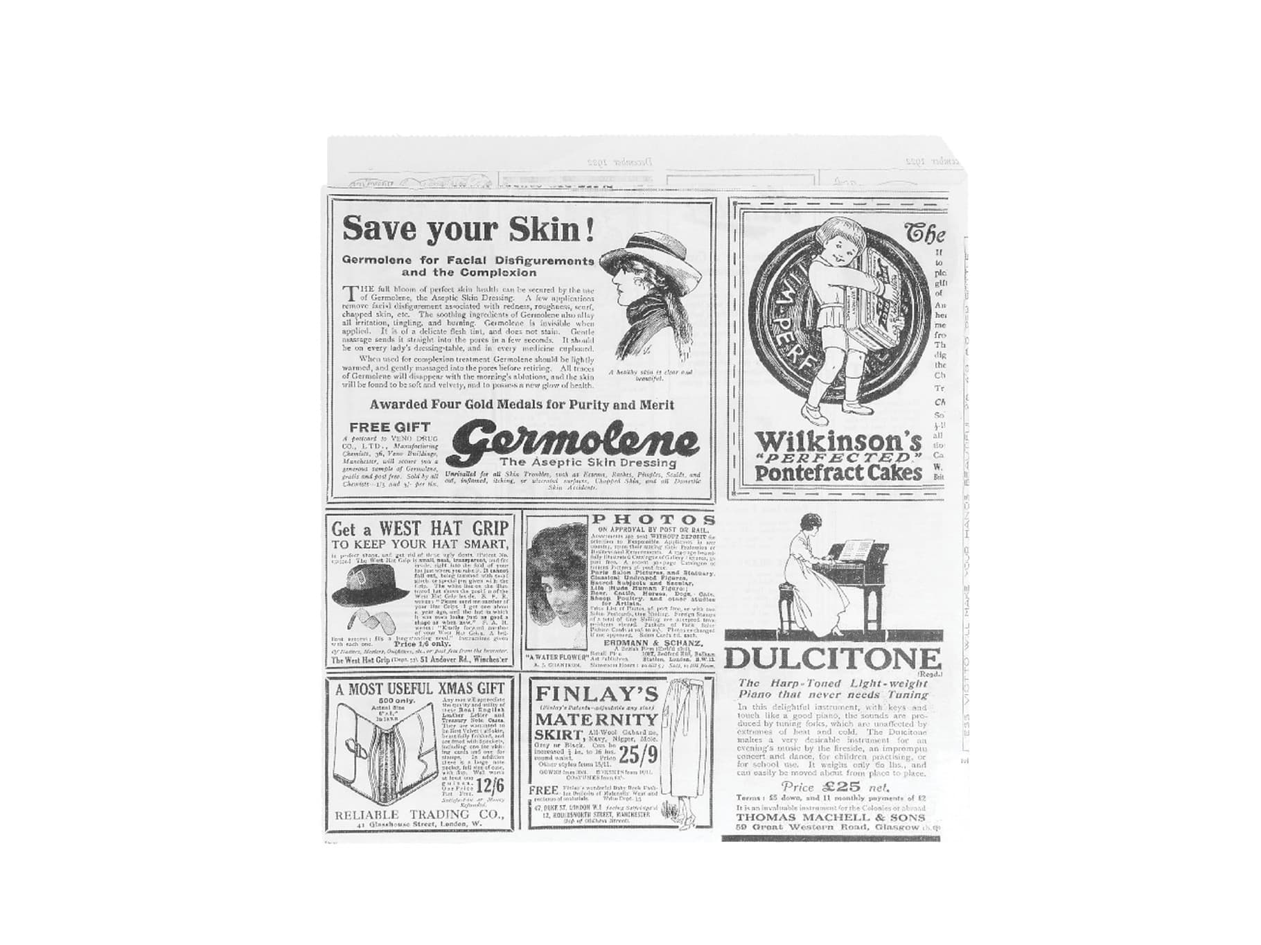 Zsírálló papírzacskó "Newspaper white", 18 x 17 cm, 500 db