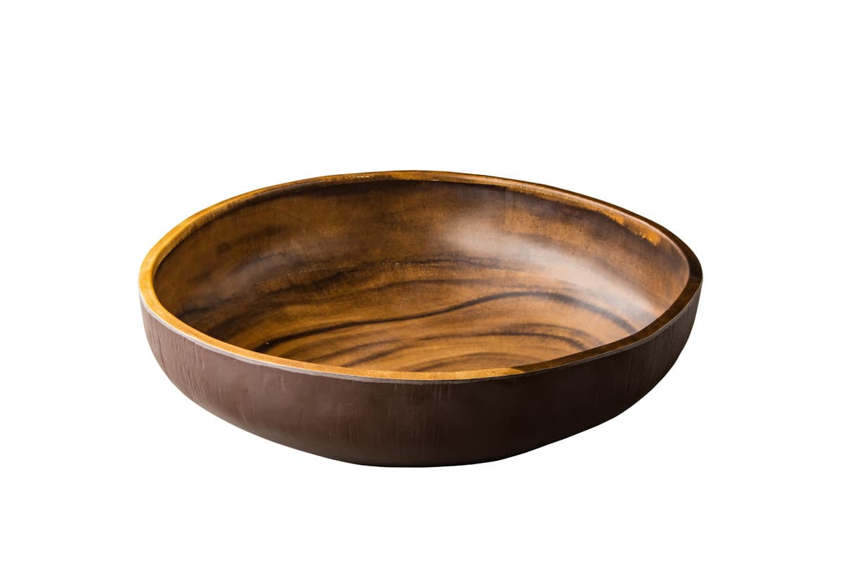African wood kerek melamin büfétál, 37 x 37 x 9 cm