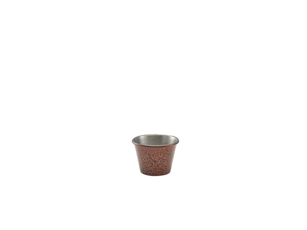 2.5oz rozsdamentes acél kalapált ramekin, réz, Ø 5,7 cm