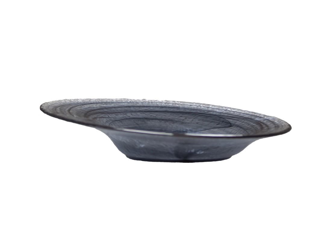 Swirl ferde tányér, fekete, 25 cm